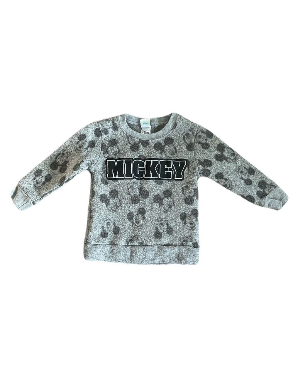 🩵 4/$20 Disney‎ Mickey Mouse Gray Patterned Kids Sweater